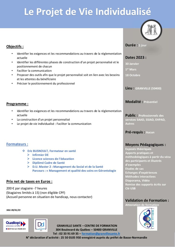 Fiche Péda° PROJET DE VIE INDIVIDUALISE1